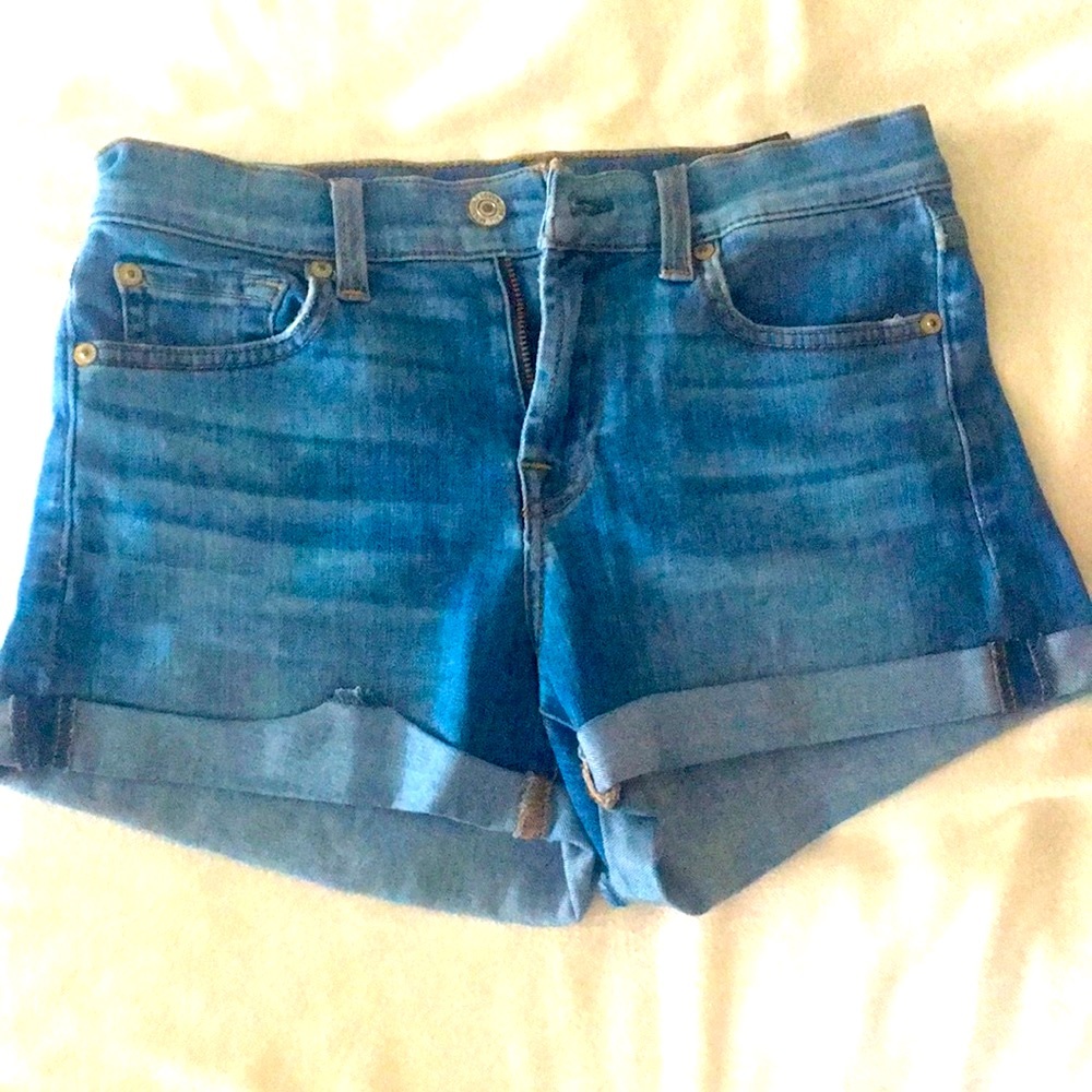 7 For All Mankind Blue Jean Shorts - Picture 9 of 15